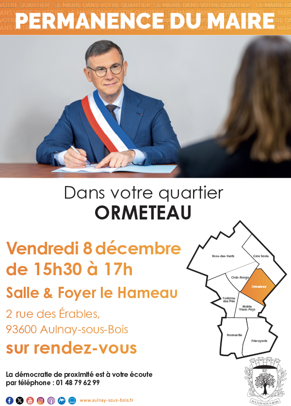 Permanence du maire Quartier Ormeteau-8 décembre 2023